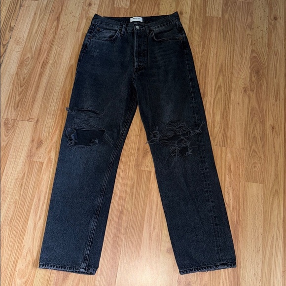 Agolde 90’s Jean Distressed Black Size 26 - Picture 2 of 8